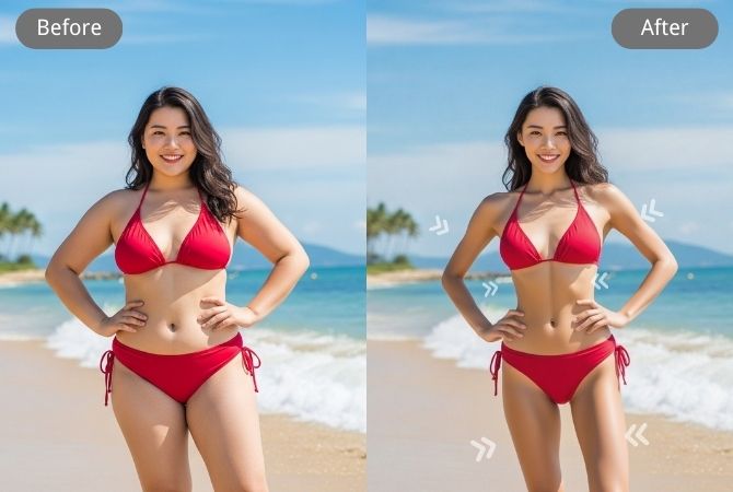 無料AIボディ＆フェイスエディター – オンラインでボディを再形成