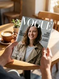 The image shows the beautifully generated magazine cover