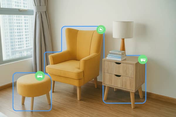 KI erkennt Möbel in Raumfoto