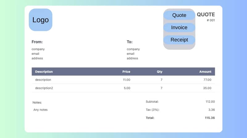 Image showing invoice maker