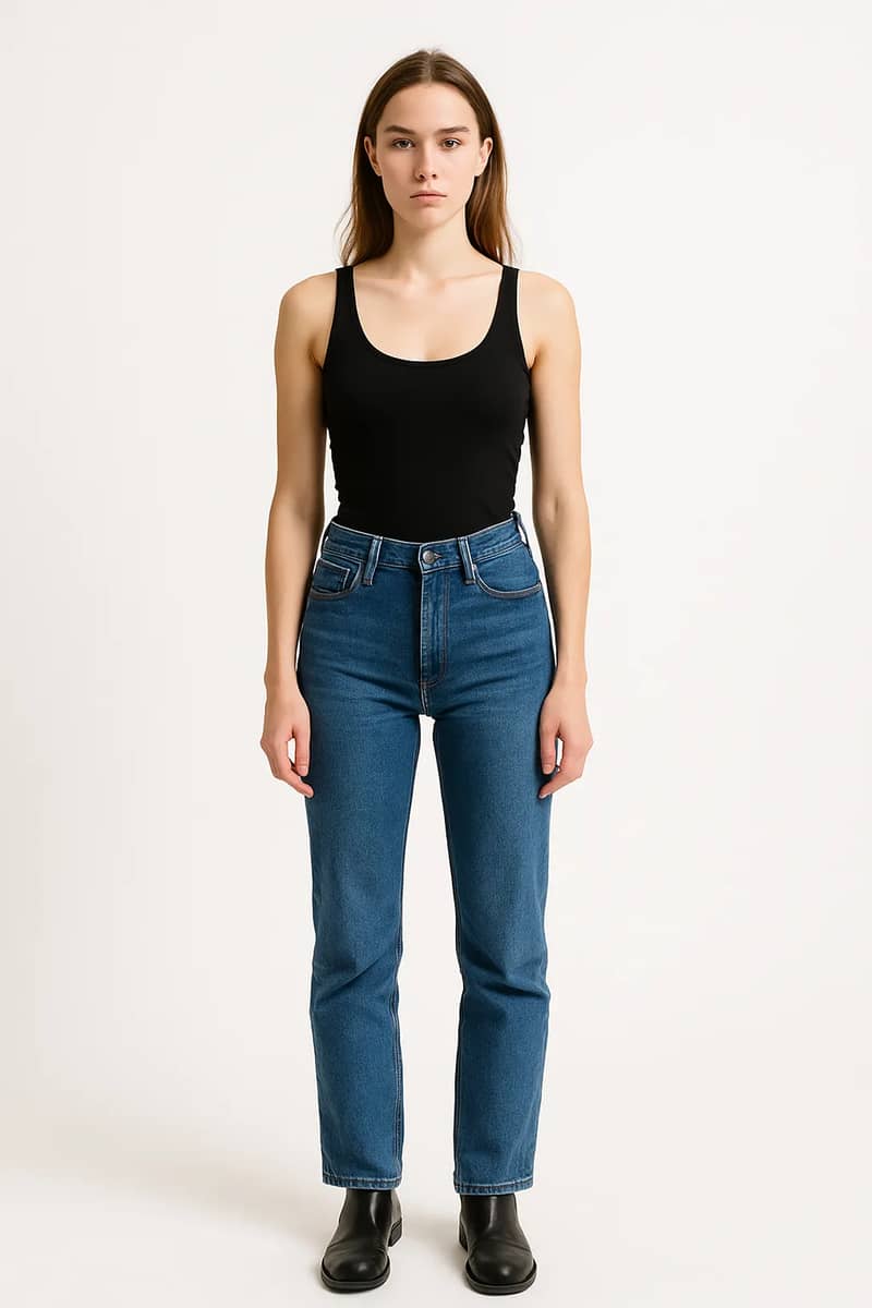 Before and after comparison of outfit transformation.