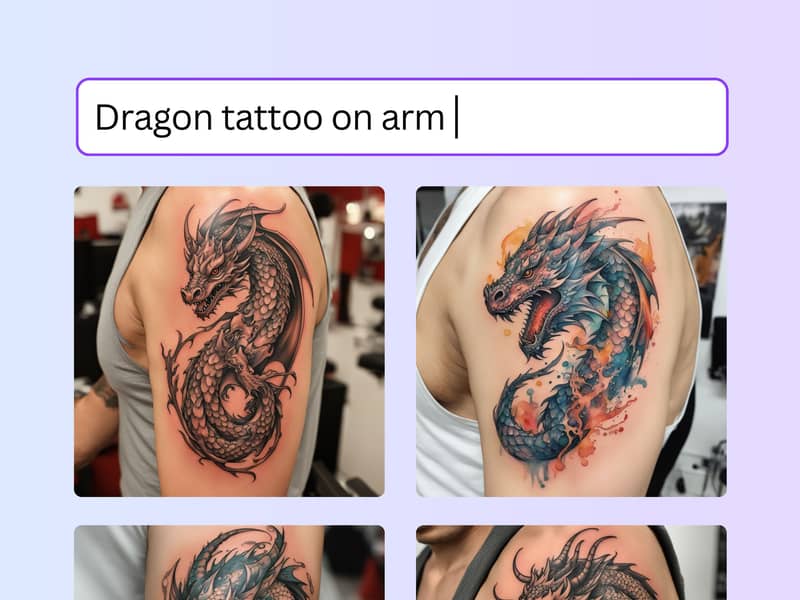 A picture of a woman trying tattoo