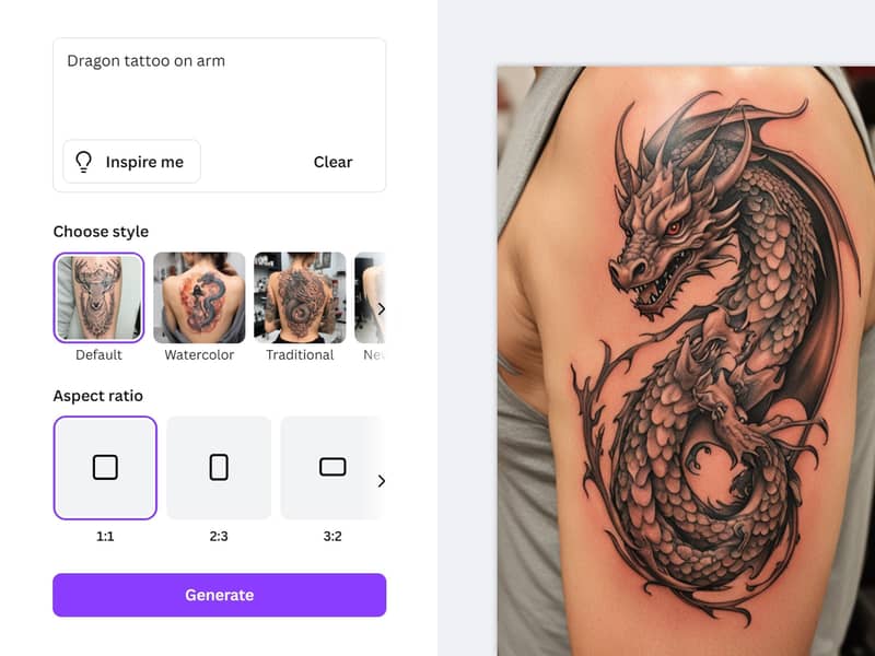 A picture of realistic tattoo