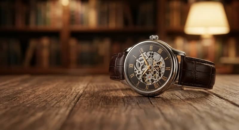 Wristwatch in sharp focus with background blur effect demonstration
