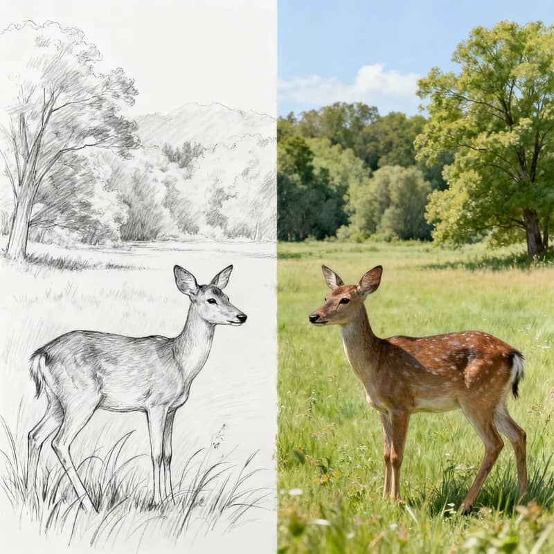 Sketch and image comparison, example image 1